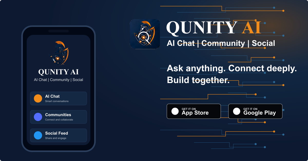 Qunity AI app store promo template